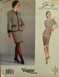 1207 Vogue GENNY LINED SS-LS JACKET, BAND SKIRT PATTERN 12-16 uncut